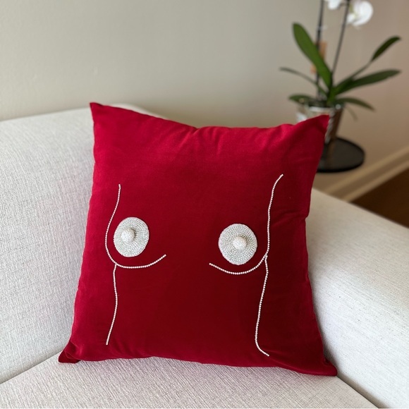 Exclusive beads embroidered pillow case (18*18)